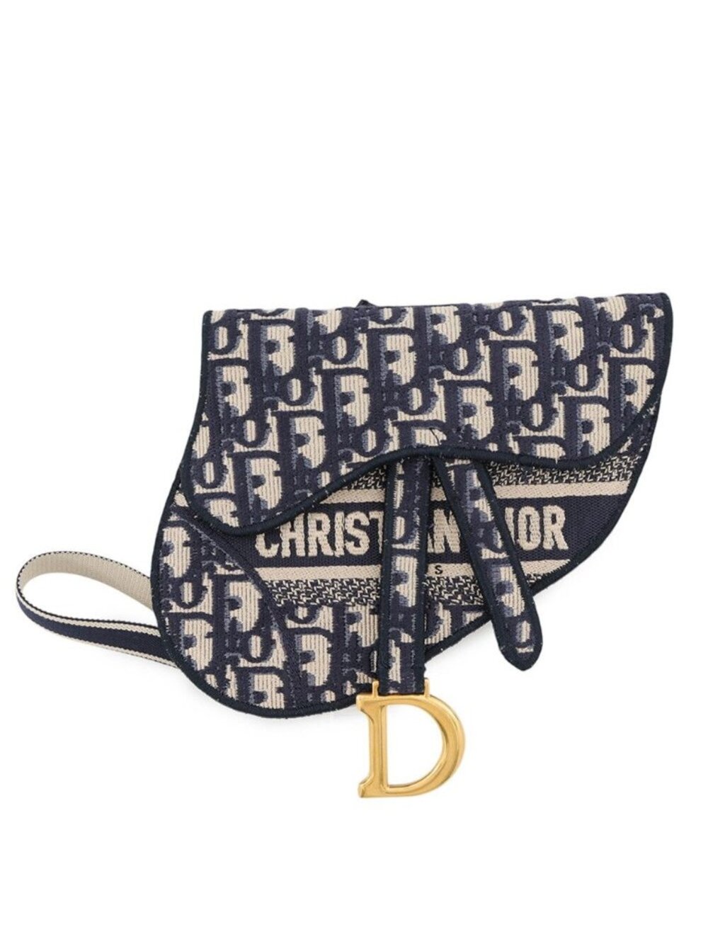 Dior Waist Bag Oblique Saddle Flat Belt Pouch Canvas